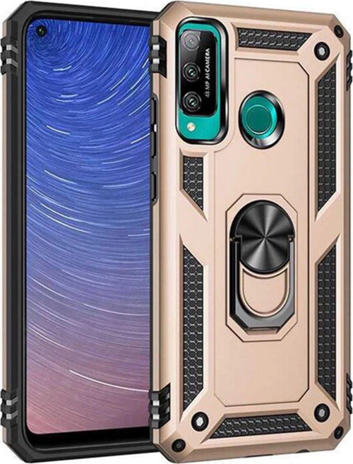 CPT83 Huawei P40 Lite E Uyumlu Kılıf Sofya Yüzüklü Silikon Kapak - Gold