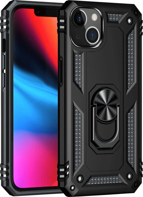 CPT83 iPhone 14 Kılıf Sofya Yüzüklü Silikon Kapak - Siyah
