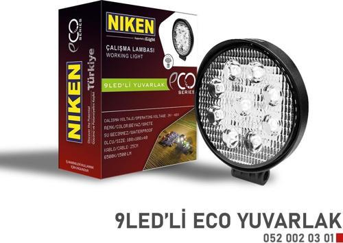 Calışma Lambası 9 Ledli Yuvarlak ECO Seri 27-22W 12V 24V 052 002 03 01