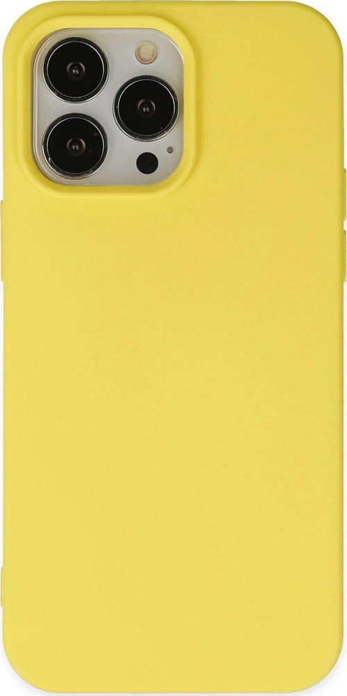 CPT83 iPhone 14 Pro Max Kılıf Nano içi Kadife Silikon - Sarı
