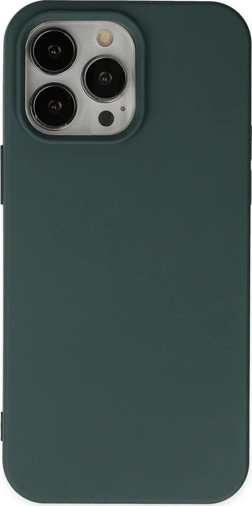 CPT83 iPhone 14 Pro Max Kılıf Nano içi Kadife Silikon - Koyu Yeşil