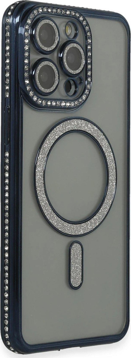 CPT83 iPhone 15 Pro Kılıf Joke Simli Magneticsafe Kılıf - Lacivert