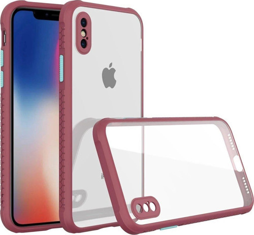 CPT83 iPhone XS Max Kılıf Miami Şeffaf Silikon - Fuşya