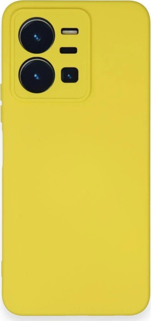 CPT83 Vivo Y35 Kılıf Nano içi Kadife Silikon - Sarı