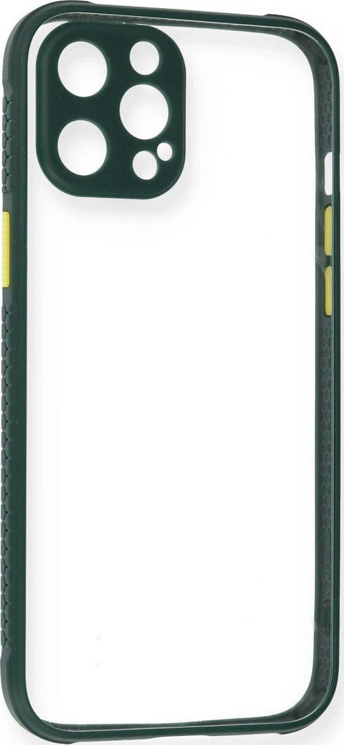 FLM iPhone 12 Pro Max Kılıf Miami Şeffaf Silikon - Koyu Yeşil