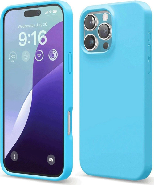 FLM iPhone 16 Pro Max Kılıf Nano içi Kadife Silikon - Mavi