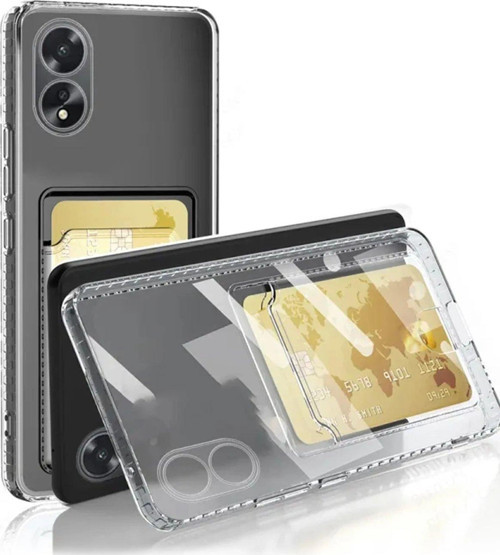 FLM Oppo A38 Kılıf Kart Şeffaf Silikon - Şeffaf