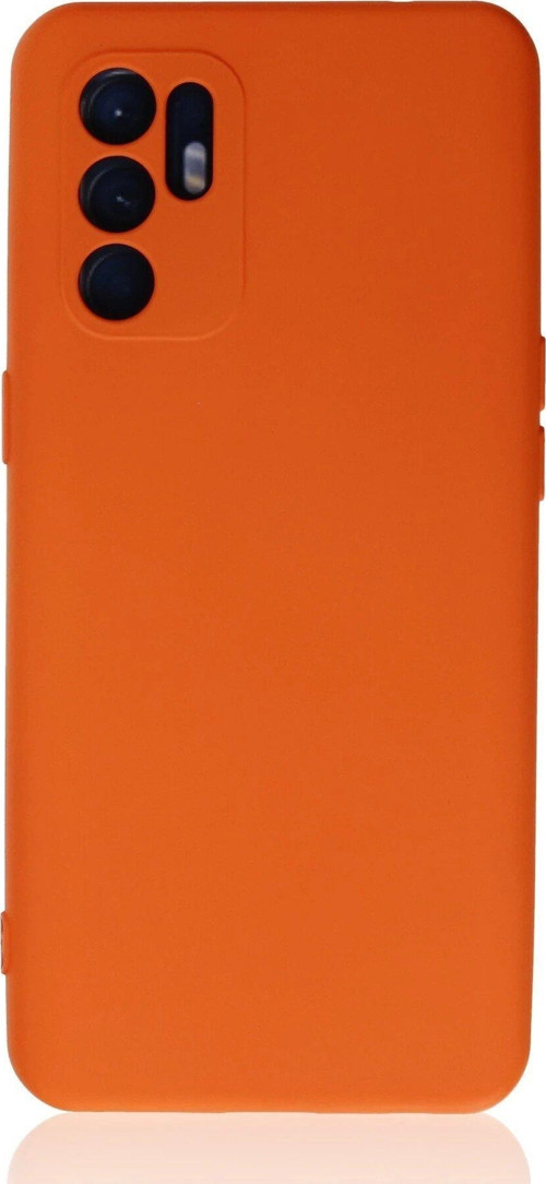 FLM Oppo Reno 6 Kılıf Nano içi Kadife Silikon - Turuncu