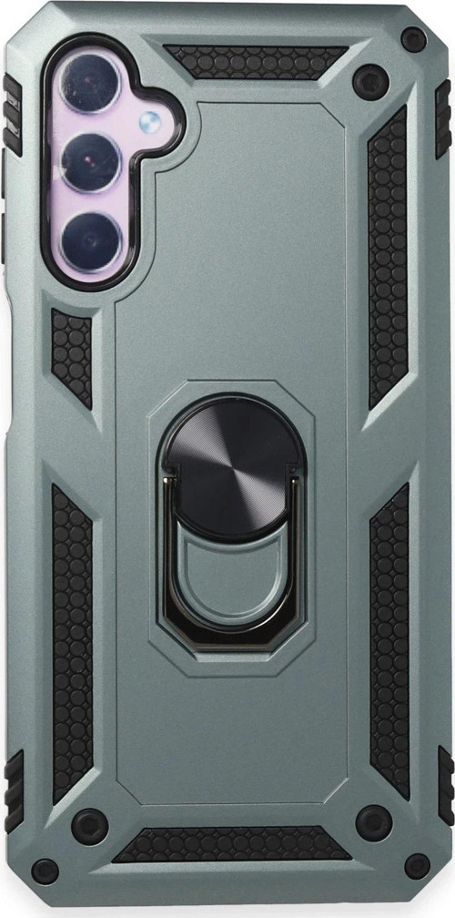 FLM Samsung Galaxy A14 4G Kılıf Sofya Yüzüklü Silikon Kapak - Yeşil