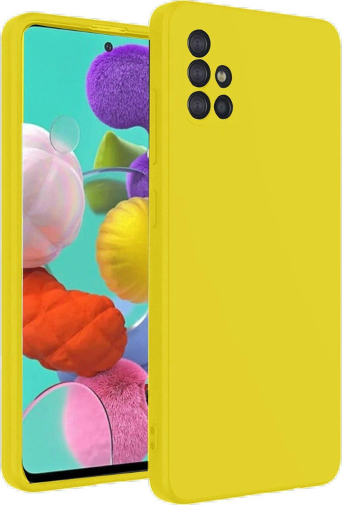 FLM Samsung Galaxy A31 Kılıf Nano içi Kadife Silikon - Sarı
