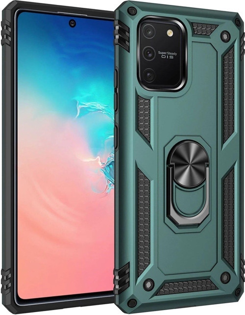 FLM Samsung Galaxy A91 / S10 Lite Kılıf Sofya Yüzüklü Silikon Kapak - Yeşil