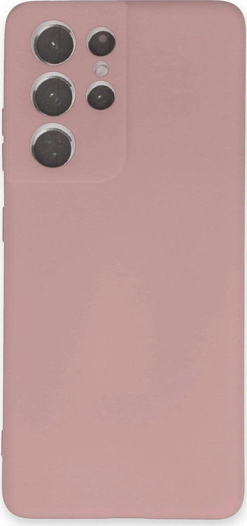 FLM Samsung Galaxy S21 Ultra Kılıf Nano içi Kadife Silikon - Pudra