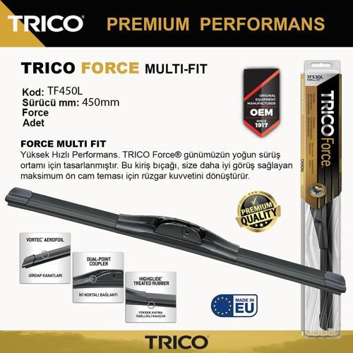 FORCE MULTIFIT Tek Silecek 450mm TF450L
