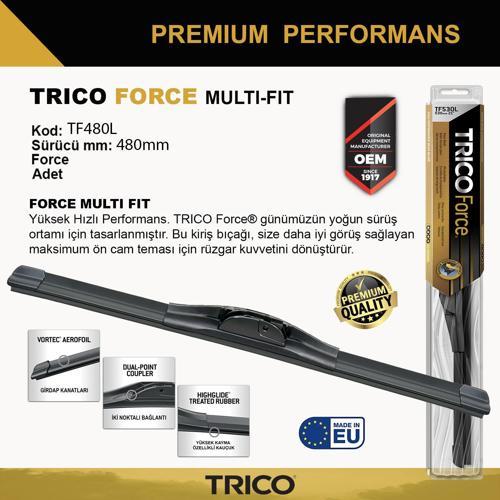 FORCE MULTIFIT Tek Silecek 480mm TF480L