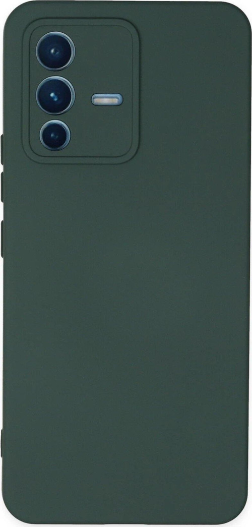 FLM Vivo V23 5G Kılıf Nano içi Kadife Silikon - Koyu Yeşil