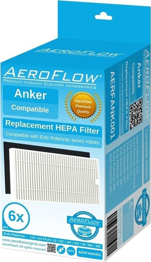 AeroFlow Anker İle Uyumlu Eufy RoboVac 30C Hepa Filtre - 6 Adet (Garantili)