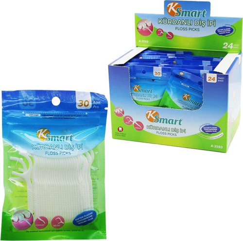 720 ADET POŞETLİ KÜRDANLI DİŞ İPİ = 30PCS X 24 (2818)