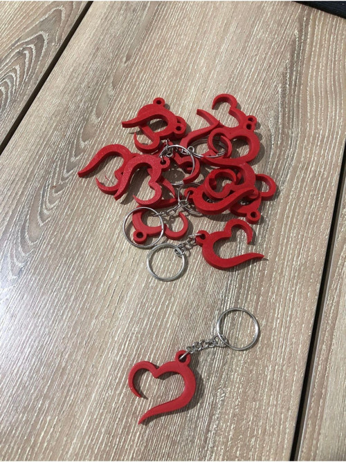 Kalp Şeklinde Anahtarlık 3D