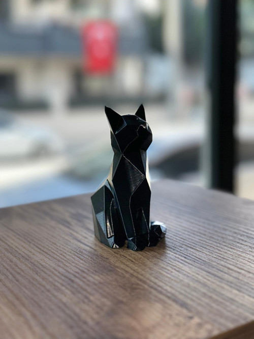 Low Poly Tasarım Kedi Biblo