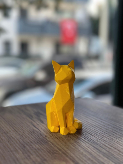 Low Poly Tasarım Kedi Biblo