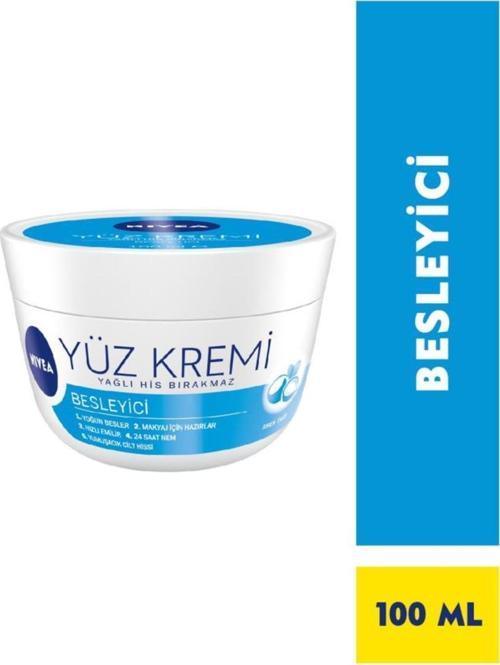 Besleyici Yüz Bakım Kremi 100ml, 24 Saat Nemlendirici, Makyaj Bazı, Yağlı His Bırakmaz, Hızlı Emilir