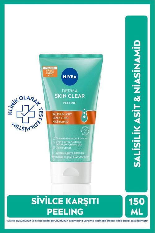 Derma Skin Clear Sivilce Karşıtı Yüz Temizleyici Peeling 150ml, Salisilik Asit,Niasinamid,Deniz Tuzu