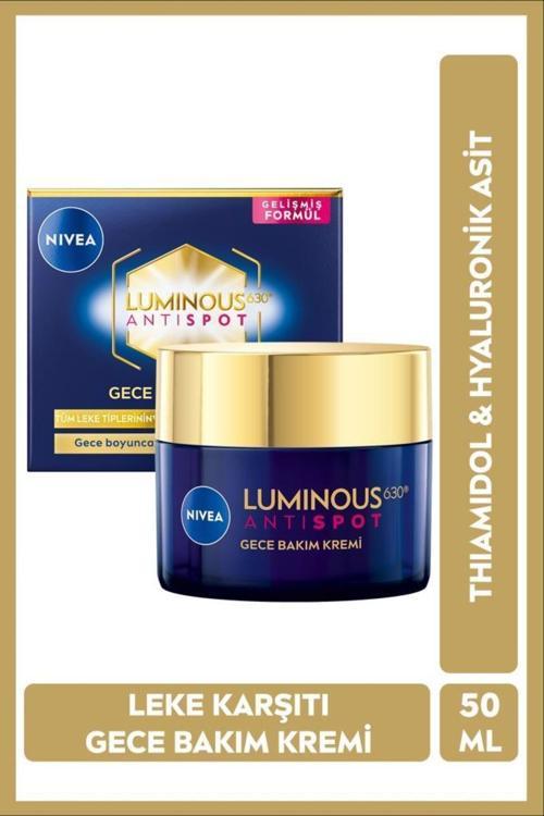Luminous630 Thiamidol Etkili Leke Karşıtı Gece Yüz Bakım Kremi 50ml, Hyaluronik Asit, Nemlendirici