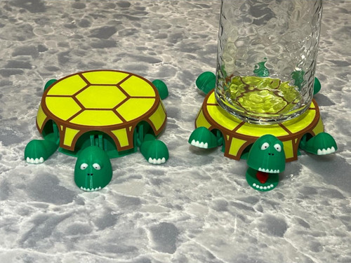 Özel Tasarım Kaplumbağa Tasarımlı Hareketli Bardak Altlığı Sofra, Bardak Altlığı, Mutfak