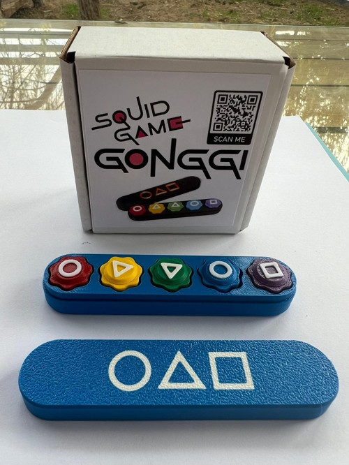 Mavi Kutulu Ağırlıklı Çelik Bilyalı Gonggi -5 Taş Oyunu- Squid Game Beş Taş Oyunu_ Kalamar Oyunu