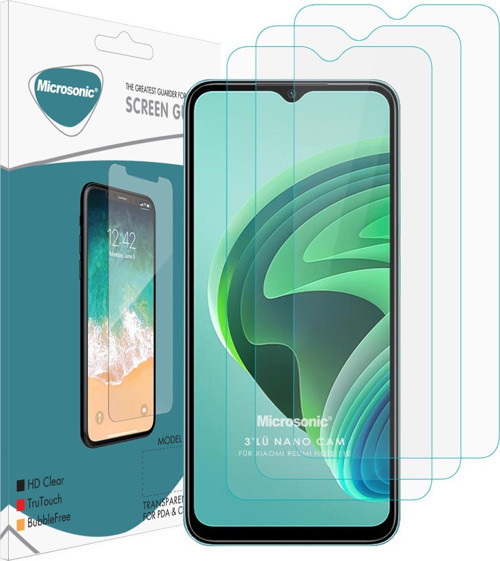 Xiaomi Redmi Note 11E Screen Protector Nano Glass Cam Ekran Koruyucu (3`lü Paket)