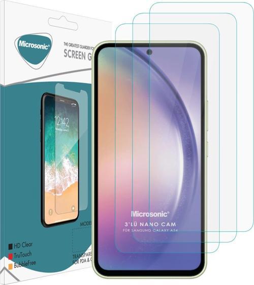 Samsung Galaxy A54 Screen Protector Nano Glass Cam Ekran Koruyucu (3`lü Paket)