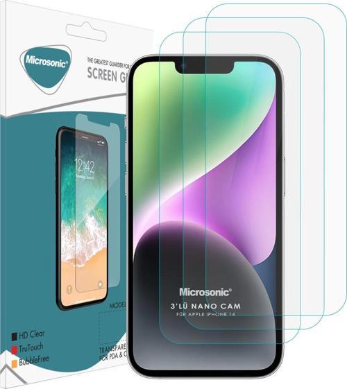 Apple iPhone 14 Screen Protector Nano Glass Cam Ekran Koruyucu (3`lü Paket)