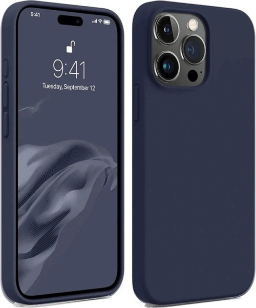 OMR02 iPhone 15 Pro Max Kılıf First Silikon - Lacivert
