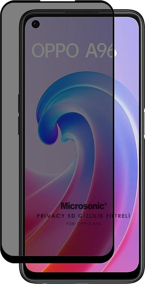 Oppo A76 Privacy 5D Gizlilik Filtreli Cam Ekran Koruyucu Siyah