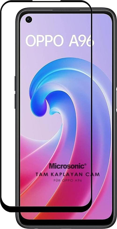 Oppo A76 Tam Kaplayan Temperli Cam Ekran Koruyucu Siyah