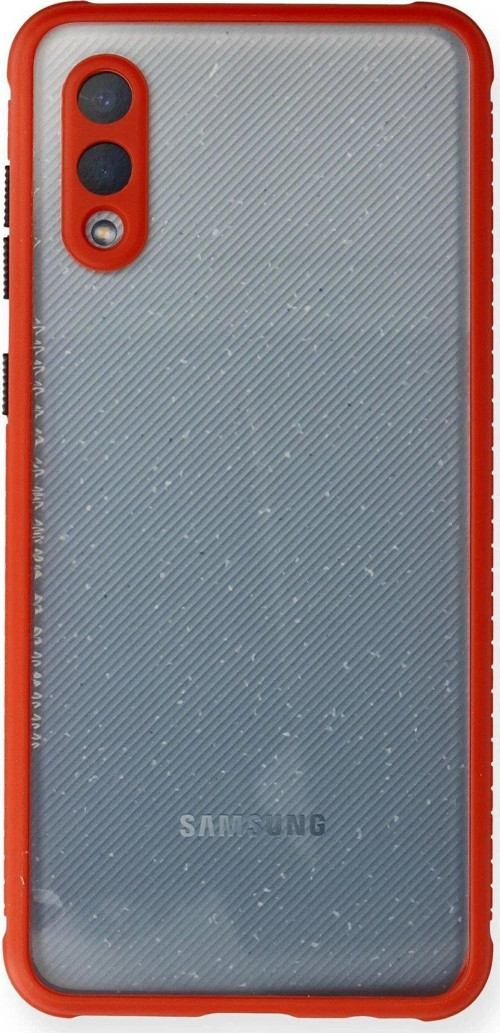 OMR02 Samsung Galaxy A02 Kılıf Miami Şeffaf Silikon - Kırmızı
