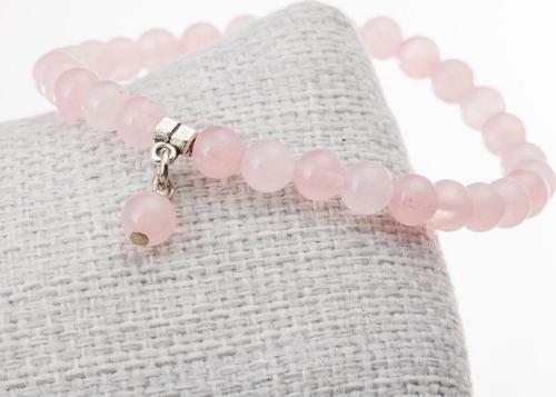 Pembe Kuvars Taşı Bileklik-6 Mm