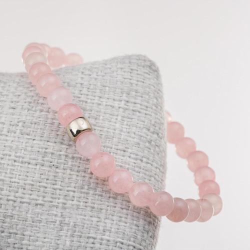 Pembe Kuvars Taşı Bileklik-6 Mm