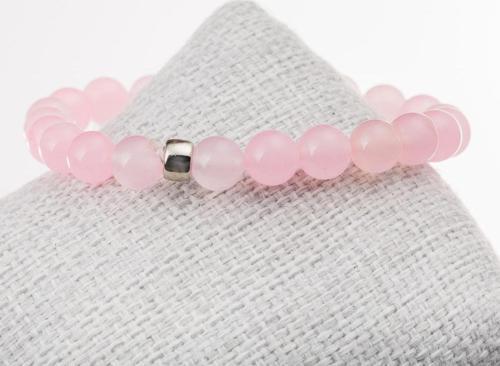 Pembe Kuvars Taşı Bileklik-8 Mm