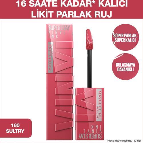 Super Stay Vinyl Ink Uzun Süre Kalıcı Likit Parlak Ruj 160 Sultry