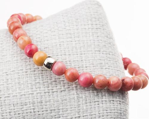 Pembe Rodonit Taşı Bileklik-6 Mm