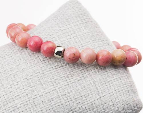 Pembe Rodonit Taşı Bileklik-8 Mm