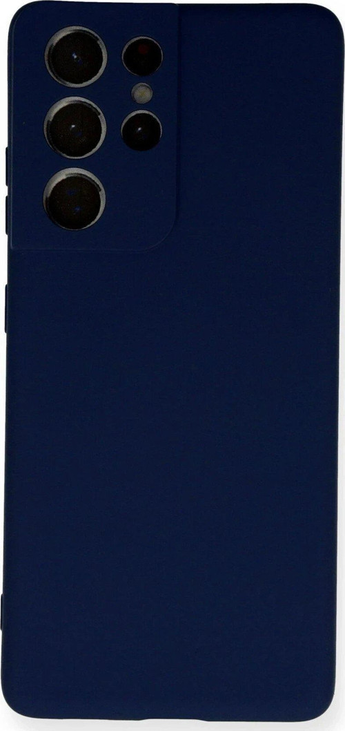 OMR02 Samsung Galaxy S21 Ultra Kılıf Nano içi Kadife Silikon - Lacivert
