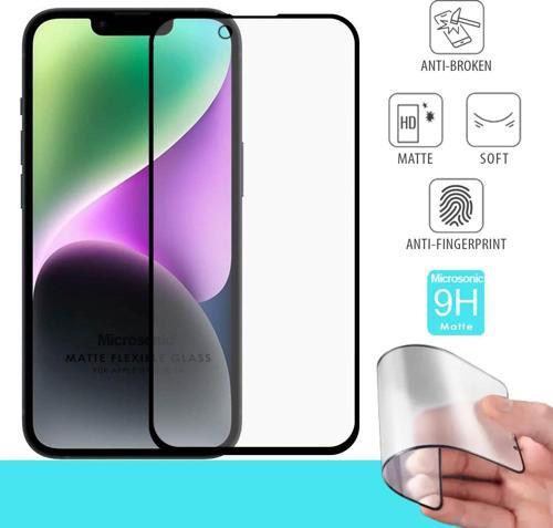 Apple iPhone 14 Seramik Matte Flexible Ekran Koruyucu Siyah