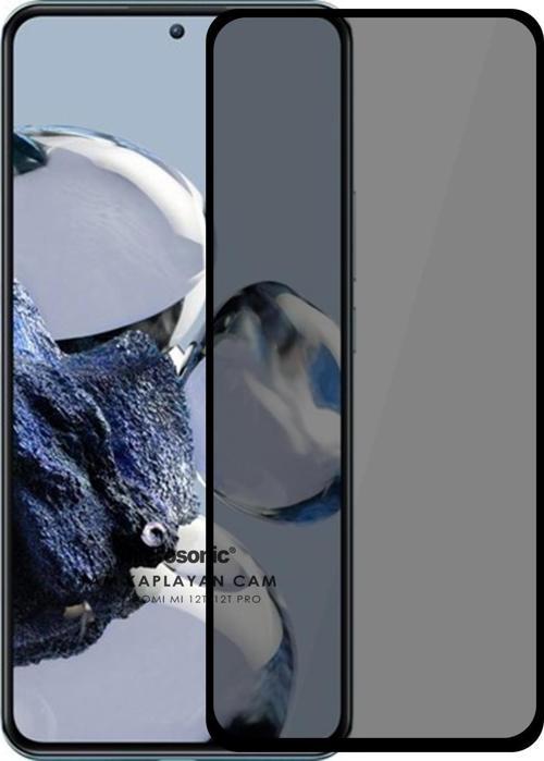 Xiaomi Mi 12T Privacy 5D Gizlilik Filtreli Cam Ekran Koruyucu Siyah