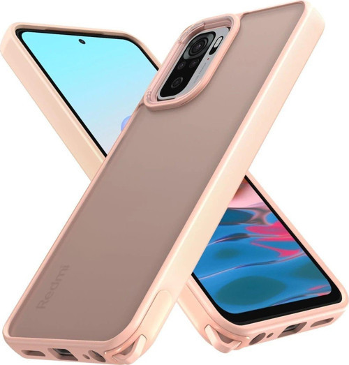 OMR02 Xiaomi Redmi Note 10 Pro Kılıf Elegant Kapak - Pudra