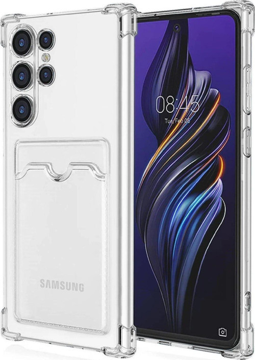 Samsung Galaxy S24 Uyumlu Ultra Kılıf Kart Şeffaf Silikon - Şeffaf