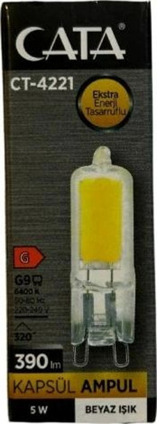 220v 5w G9 Kapsül Ampul BEYAZ Işık 6400k Geniş Açı (Kıvrık İğne Ayaklı Avize Ampulü 220 Volt 5