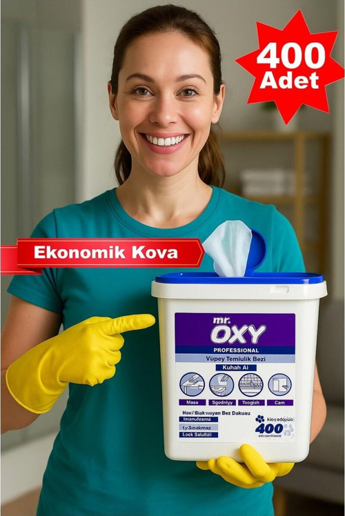 Mr. Oxy Profesyonel Yüzey Temizlik Mendili 400'LÜ