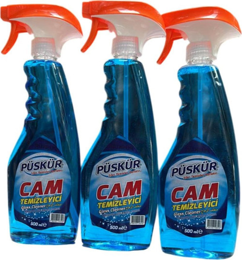 PUSKUR CAM TEMIZLEYICI 500 ML SPREY 3 lü
